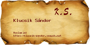Klucsik Sándor névjegykártya